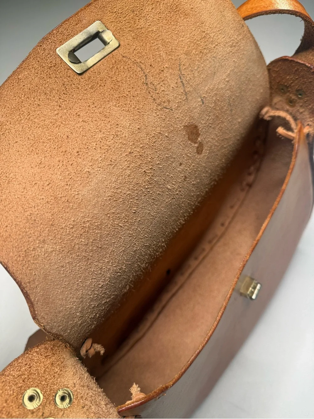 Vintage Genuine Leather Hand Painted Crossbody Bag